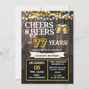 Surprise Brewery Cheers and Beers to 77 Years Invitation