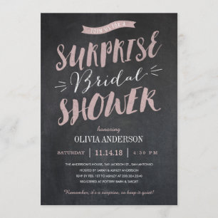 Surprise Bridal Shower Invitations - Chalked