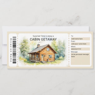 Surprise Cabin Trip Ticket  Invitation