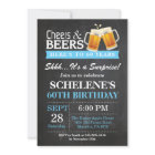 Surprise Cheers and Beers 60th Birthday Invitation