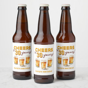 Surprise Cheers and Beers Birthday Party Beer Bottle Label