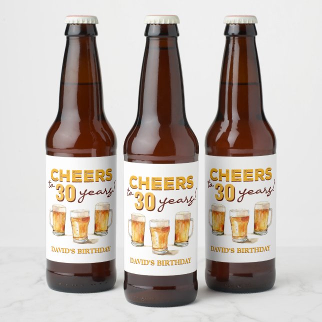 Surprise Cheers and Beers Birthday Party Beer Bottle Label (Bottles)