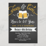 Surprise Cheers & Beers 40th  Birthday Invitation<br><div class="desc">Colour can be changed. Matching party items also available! Email seasidepapercompany@gmail.com for more info Some clipart designed by freepik.com</div>