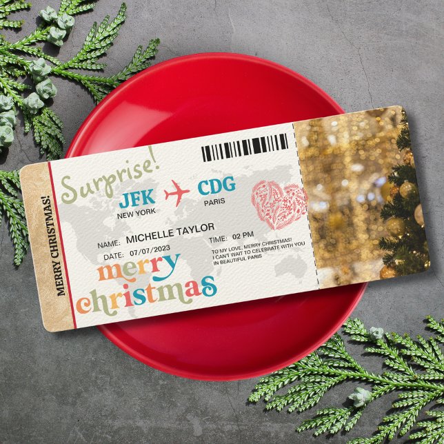 Surprise Christmas Boarding Pass Trip Ticket Invitation (Creator Uploaded)