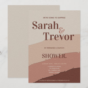 Surprise Couple's Shower Ivory Almond Cream Invitation