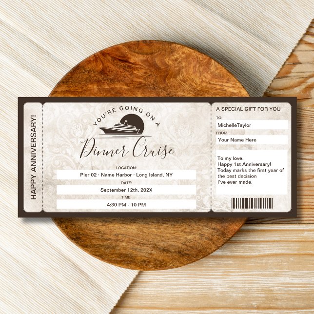 Surprise Coupon Boarding Pass Ticket Cruise Dinner Invitation (Creator Uploaded)