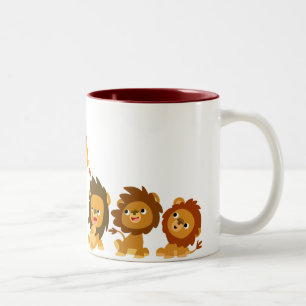 "Surprise!!" Cute Cartoon Lions Mug