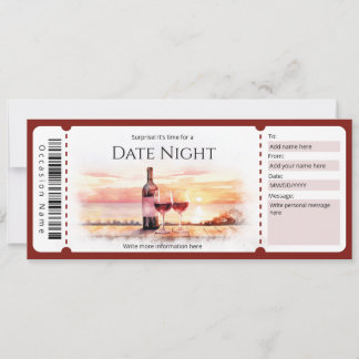 Surprise Date Night Gift Ticket Template