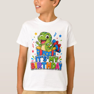 Surprise Dinosaur Gift Box It's My Birthday Shirt