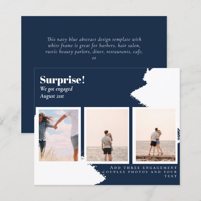 SURPRISE! Engagement Announcement PHOTO COLLAGE (Front/Back)