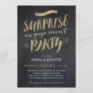 Surprise Engagement Party Invitations - Chalkboard