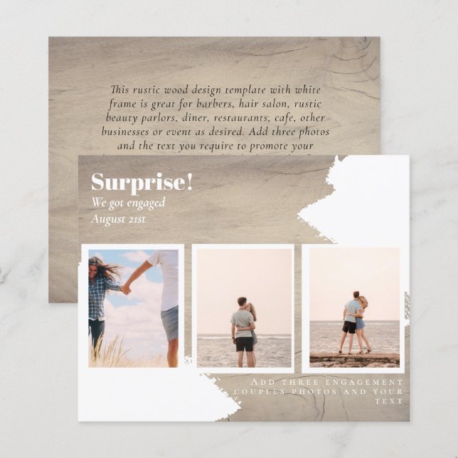 SURPRISE! Engagement PHOTO COLLAGE BUDGET (Front/Back)