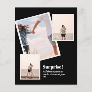 SURPRISE! Engagement PHOTO COLLAGE BUDGET Flyer