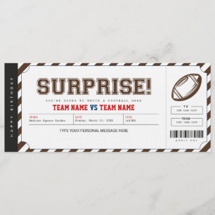 Surprise Football Game Stadium Gift Ticket Invitation