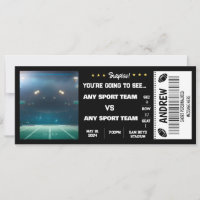 Surprise Football Game Stadium Gift Ticket