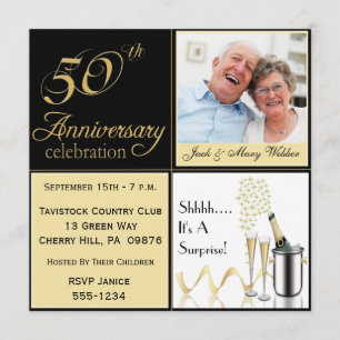 Surprise Golden Wedding Anniversary Invitations
