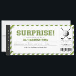 Surprise Golf Tournament Personalised Gift Ticket<br><div class="desc">EDITABLE. A gift idea to surprise your loved one to watch a Golf Tournament! This ticket template can be used for any occasion. Personalise yours today! For a custom design,  please send me a message</div>