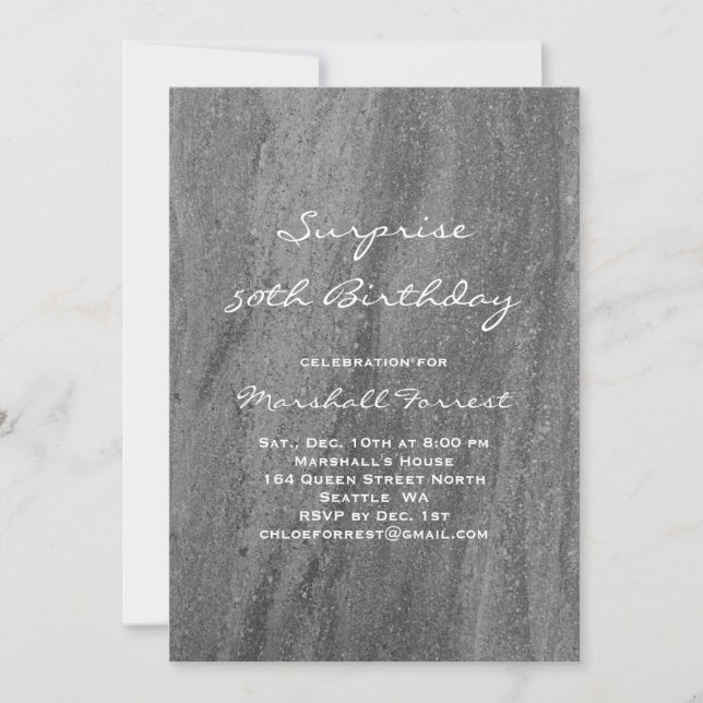 Surprise Granite Birthday Invitation (Front)