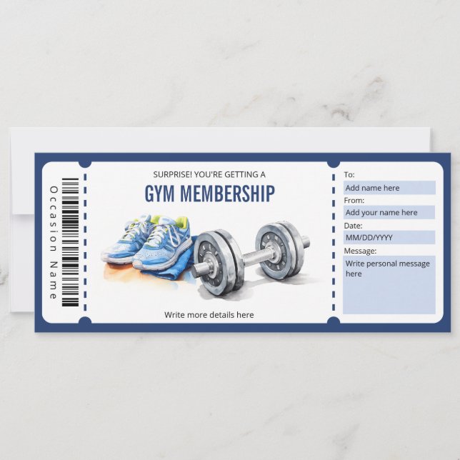Surprise Gym Membership Voucher Template (Front)