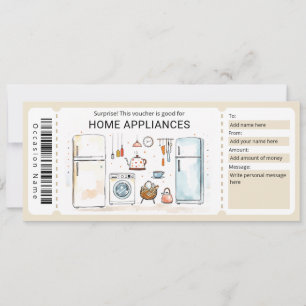 Surprise Home Appliances Gift Certificate  Invitation
