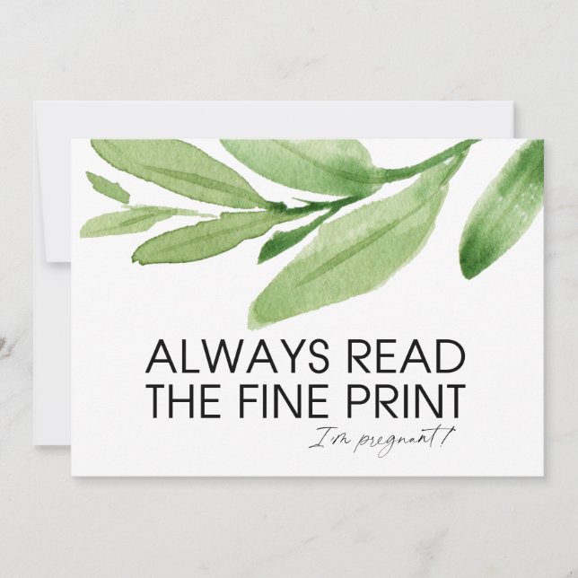 Surprise I'm Pregnant Pregnancy Announcement Baby (Front)