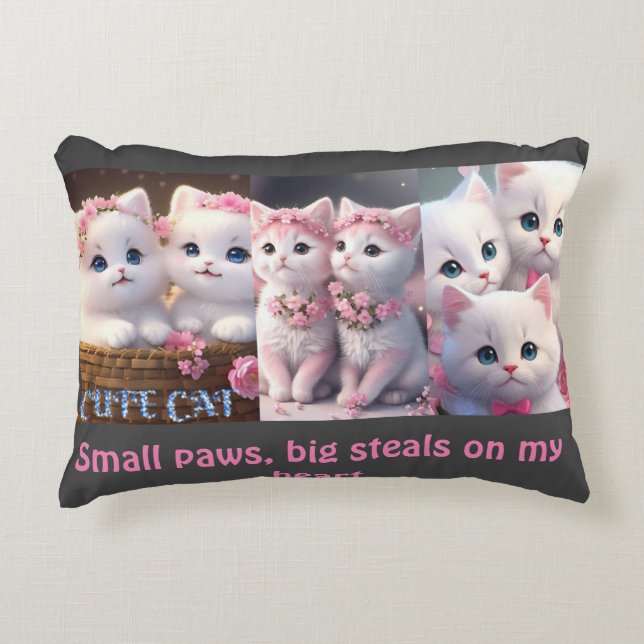 Surprise! It's Kittens! - Adorable CaAccent Pillow (Front)