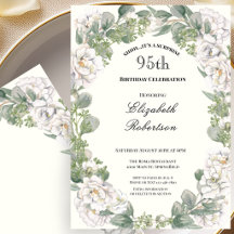 Surprise Ivory and Sage Green Floral 95th Birthday