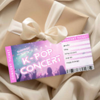 Surprise K-Pop Concert Ticket Fan Gift Reveal Card