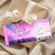 Surprise K-Pop Fan Gift Concert Ticket Reveal Card