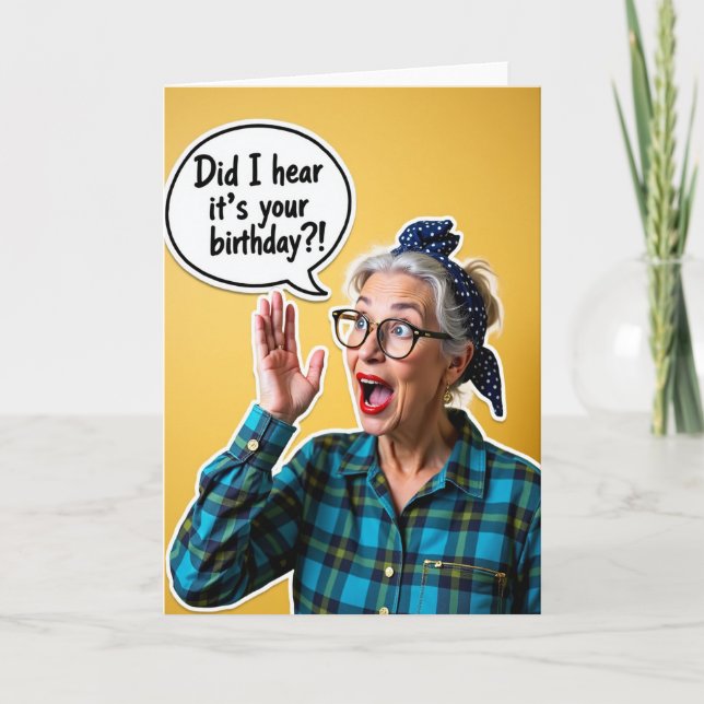 Surprise Lady Birthday Card (Front)