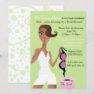 Surprise Lingerie Bridal Shower Green Sparkle Invitation