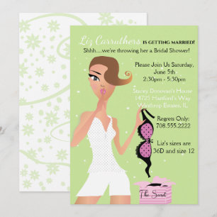 Surprise Lingerie Bridal Shower Green Sparkle Invitation
