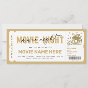 Surprise Movie Night Ticket Voucher Coupon Invitation