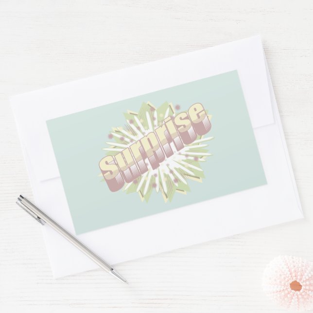 Surprise onomatopoeia explosion rectangular sticker (Envelope)