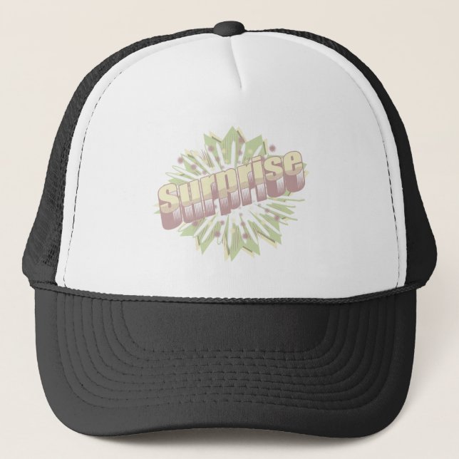 Surprise onomatopoeia explosion trucker hat (Front)