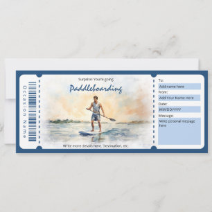 Surprise Paddleboarding Gift Certificate for man Invitation