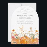 SURPRISE PARTY 18th Birthday Pumpkin Wildflower Invitation<br><div class="desc">Fall pumpkins are nestled in delicate golden yellow and orange wildflowers to create an elegant aesthetic. All of the text is editable so you can easily craft your own special mood.</div>
