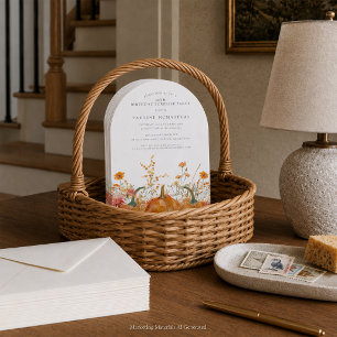 SURPRISE PARTY 40th Birthday Pumpkin Wildflower Invitation