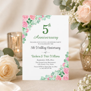 Surprise Party 5th Wedding Anniversary Roses Invitation