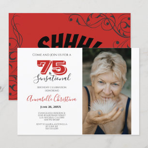 SURPRISE PARTY 75th Birthday 75 & SENSATIONAL Invitation