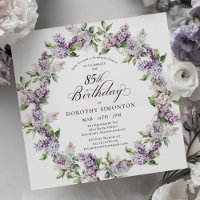 SURPRISE PARTY 85th Birthday Purple Lilac Floral