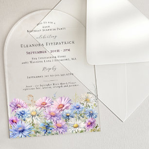 SURPRISE PARTY ARCH 65 September Birth Flower Acrylic Invitations