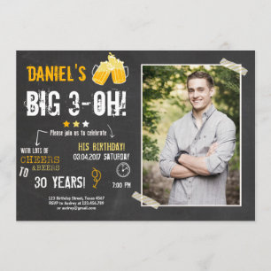 Surprise Party Cheers and beers birthday 30th Men Invitation