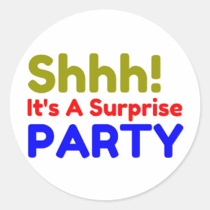SURPRISE PARTY CLASSIC ROUND STICKER