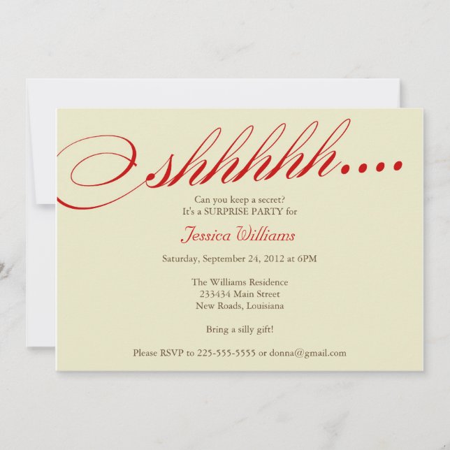 Surprise Party Invitation (Front)