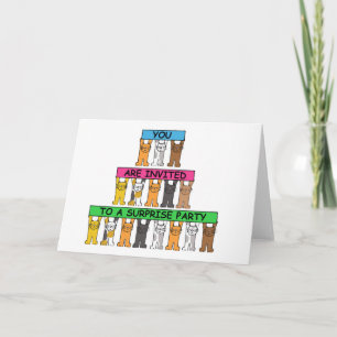Surprise Party Invitation Cats