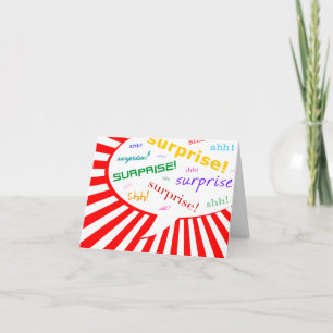 surprise party invitation : comic speech bubble
