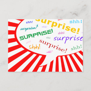 surprise party invitation : comic speech bubble