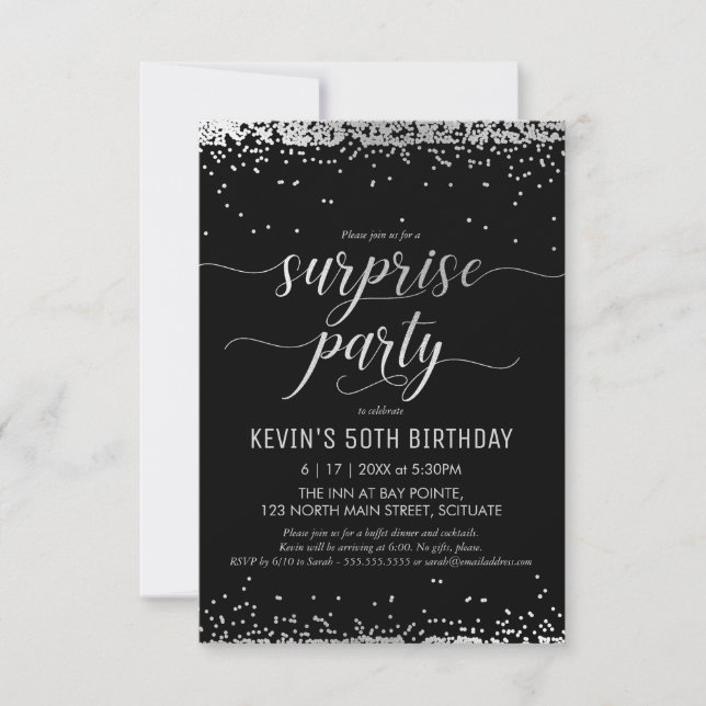 Surprise Party Invitation - Elegant, Classy Invite (Front)