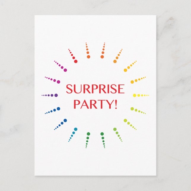 surprise party invitation postcard (Front)